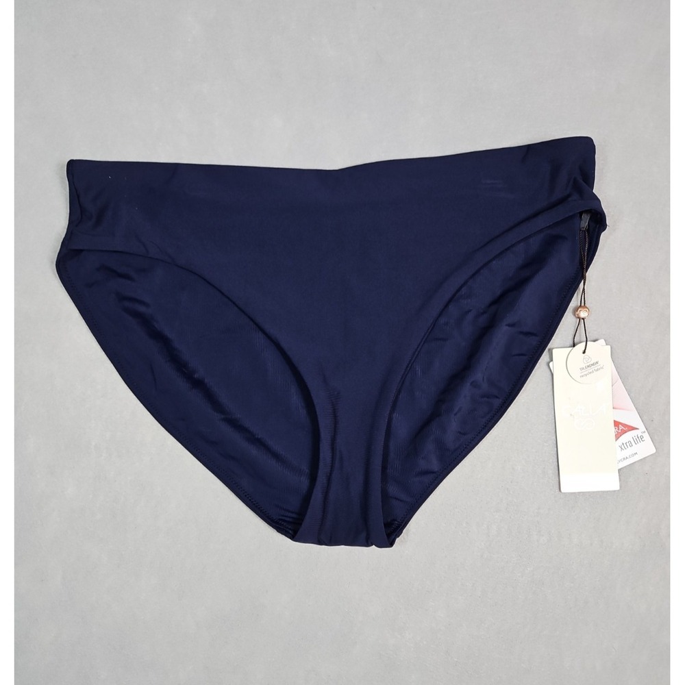 Calia Womens Blue Mid Rise Full Coverage Swim Bikini Bottom Size Medium NWT